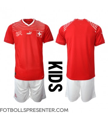 Schweiz Hemmatröja Barn VM 2022 Kortärmad (+ korta byxor)